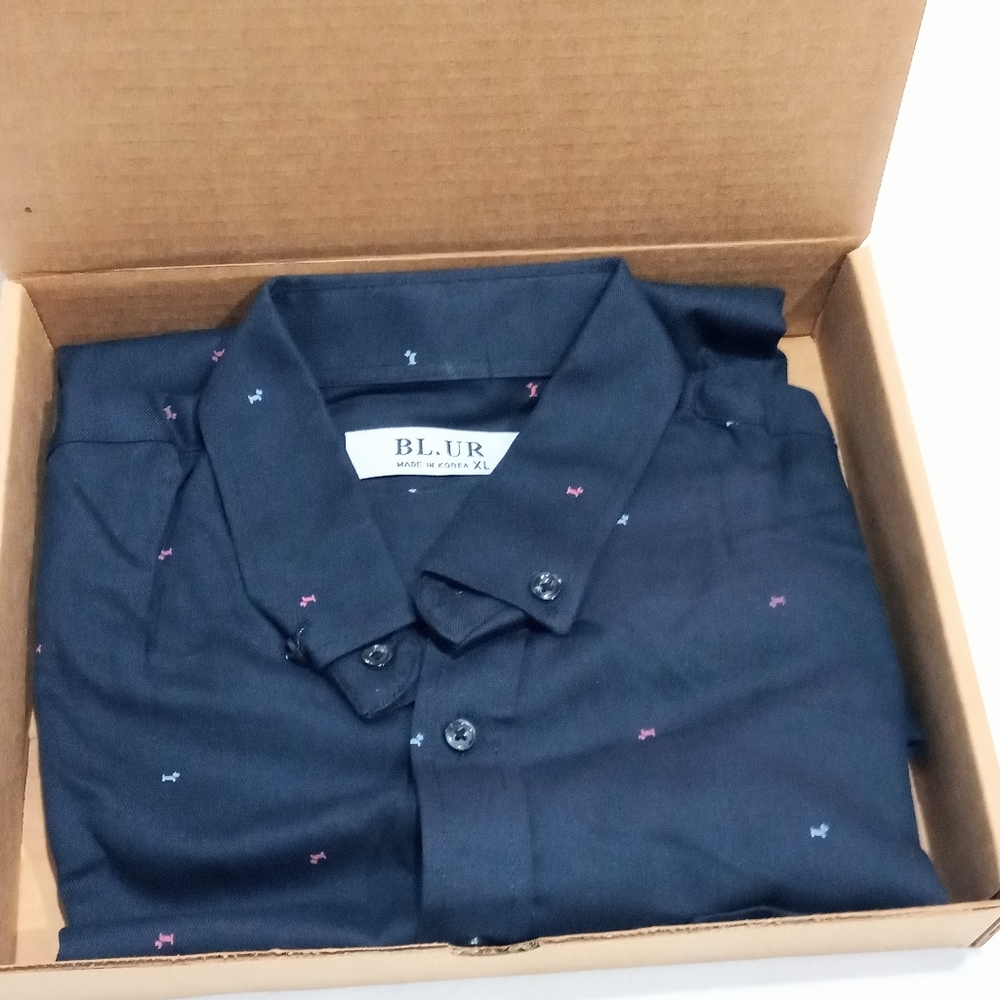 Brand New BL.UR Long Sleeve Dress Shirt in Dark Blue